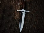High-Carbon Dagger Knife, Hand-Forged, Rosewood Handle, Leather Sheath | Engraving Available - view 3