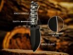High-Carbon Skinner Knife, Hand-Forged, Wood Handle, Leather Sheath | Engraving Available - view 2