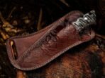 High-Carbon Skinner Knife, Hand-Forged, Wood Handle, Leather Sheath | Engraving Available - view 4