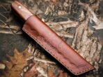 Stainless Steel Tanto Knife — Hand-Forged, Rosewood Handle, Leather Sheath - Image 4