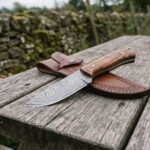 Forgeskin Hand Forged High Carbon Steel Skinner Knife with Wood Handle & Leather Sheath | Hunting Skinning Gift | RK-1074
