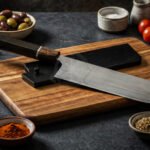 Damascus Nakiri Chef Knife — Hand-Forged, Rosewood Handle, Leather Sheath | Engraving Available