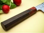 Damascus Nakiri Chef Knife — Hand-Forged, Rosewood Handle, Leather Sheath | Engraving Available (RK-1097) - view 3