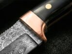 Damascus Skinner Knife — Hand-Forged, Leather Sheath | Engraving Available - Image 2
