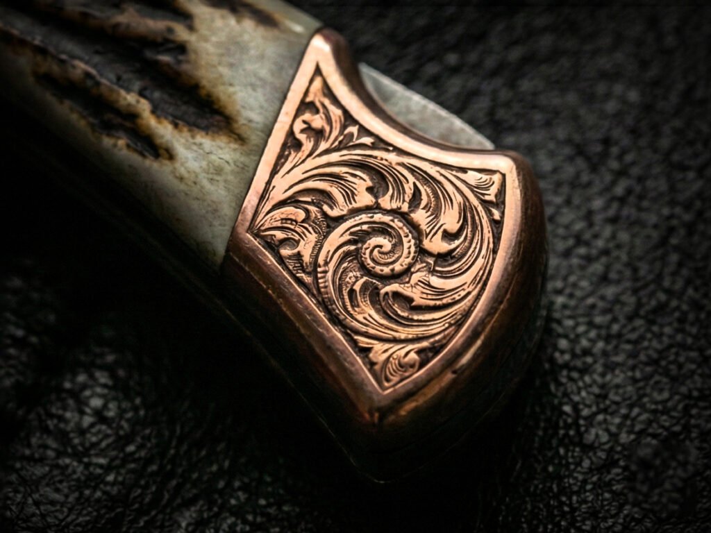 Damascus Folding Pocket Knife — Hand-Forged, Leather Sheath | Engraving Available (RK-1109) - view 2