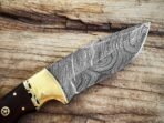 Damascus Hunting Knife — Hand-Forged, Rosewood Handle, Leather Sheath | Engraving Available (RK-1103) - Image 2