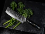 Damascus Chef Knife — Hand-Forged, Micarta Handle, Leather Sheath - Image 2