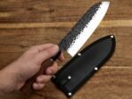 Damascus Chef Knife — Hand-Forged, Rosewood Handle, Leather Sheath | Engraving Available (RK-1093) - Image 3