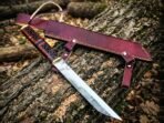 Norse Viking Axe — Hand-Forged Damascus, Rosewood Handle, Leather Blade Cover