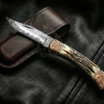 Damascus Folding Pocket Knife — Hand-Forged, Leather Sheath | Engraving Available (RK-1109)