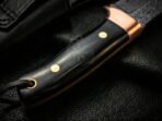 Damascus Skinner Knife — Hand-Forged, Leather Sheath | Engraving Available - Image 4