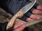 Damascus Folding Pocket Knife — Hand-Forged, Leather Sheath | Engraving Available (RK-1086) - Image 3