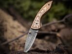 Damascus Folding Pocket Knife — Hand-Forged, Leather Sheath | Engraving Available (RK-1086)