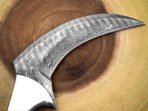Damascus Karambit Knife — Hand-Forged, Pakka Wood Handle, Leather Sheath | Engraving Available - Image 2