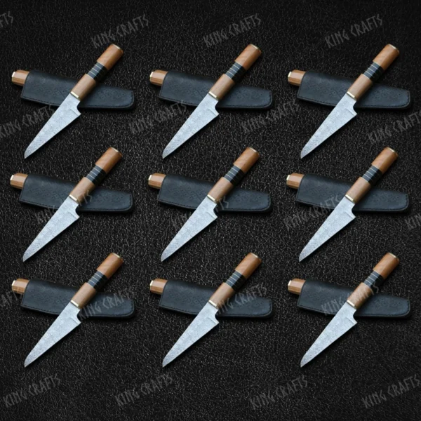 Clearance Sale-Lot Of 11 Damascus Rounded Chef Knives
