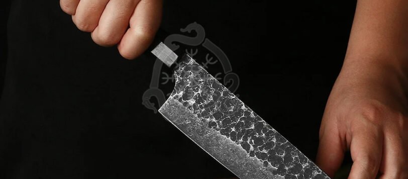 High-Carbon Chef Knife, Hand-Forged, Pakka Wood Handle, Leather Sheath | Engraving Available - view 4