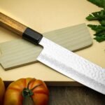 Damascus Nakiri Chef Knife — Hand-Forged, Rosewood Handle, Leather Sheath | Engraving Available (RK-1096)