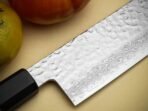 Damascus Nakiri Chef Knife — Hand-Forged, Rosewood Handle, Leather Sheath | Engraving Available (RK-1096) - Image 4