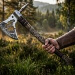 Dragon Viking Bearded Axe — Hand-Forged High-Carbon Steel, Wood Handle | Engraving Available