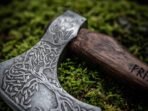 Yggdrasil Viking Axe — Hand-Forged High-Carbon Steel, Rosewood Handle | Engraving Available - Image 3