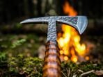 Viking Battle Axe — Hand-Forged High-Carbon Steel, Ash Wood Handle, Leather Blade Cover | Engraving Available - Image 3