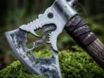 Dragon Viking Battle Axe — Hand-Forged High-Carbon Steel, Wood Handle | Engraving Available - Image 3