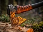 Viking Battle Axe — Hand-Forged High-Carbon Steel, Leather-Wrapped Handle, Leather Blade Cover | Engraving Available - Image 4