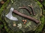 Yggdrasil Viking Axe — Hand-Forged High-Carbon Steel, Rosewood Handle | Engraving Available