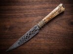 Damascus Bowie Knife — Hand-Forged, 10" Overall, Bone Handle, Leather Sheath | Engraving Available - Image 2