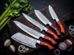 Damascus Chef Knife — Hand-Forged, Pakka Wood Handle, Leather Sheath