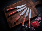 D2 Steel Chef Knife — Hand-Forged, Pakka Wood Handle, Leather Sheath