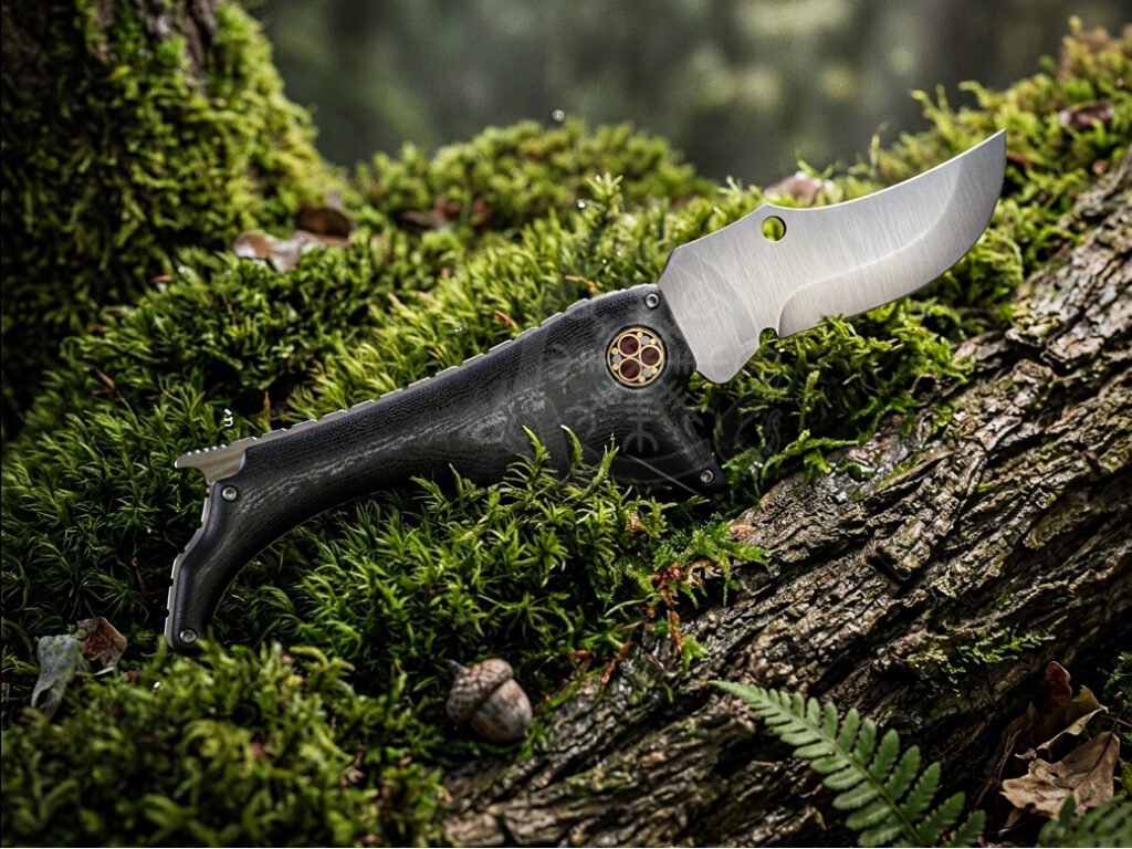 D2 Steel Folding Pocket Knife — Hand-Forged, Micarta Handle, Leather Sheath (RK-1124) - view 2