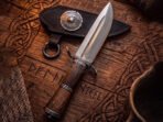 D2 Steel Camp Knife — Hand-Forged, Rosewood Handle, Leather Sheath - Image 2