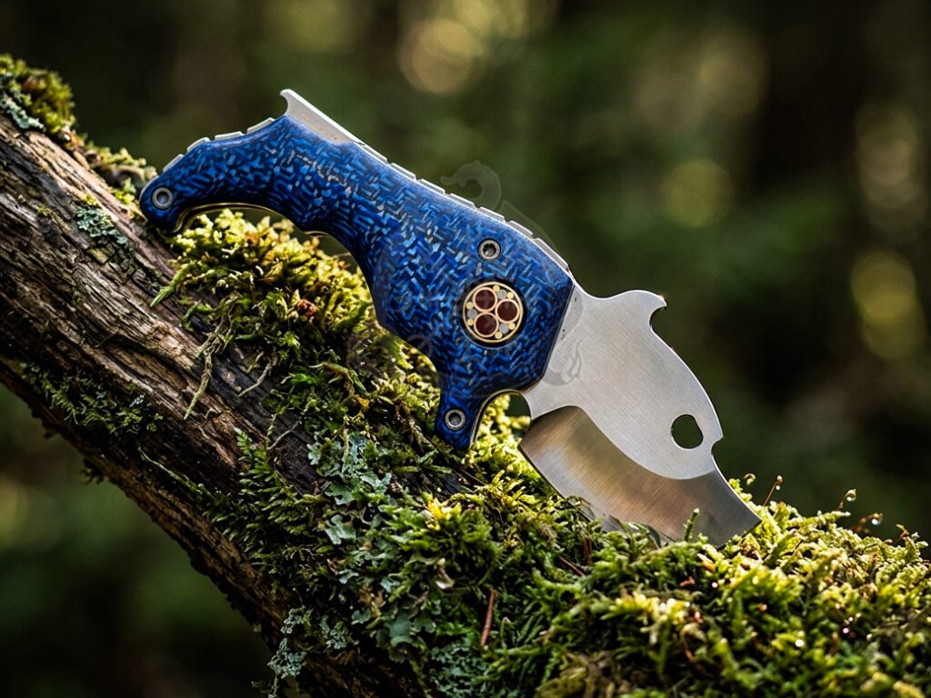 D2 Steel Folding Pocket Knife — Hand-Forged, Micarta Handle, Leather Sheath (RK-1129) - view 2