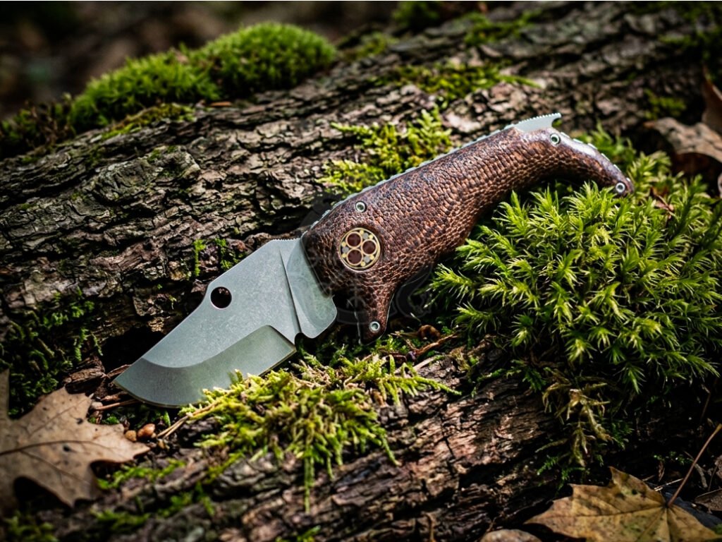 D2 Steel Folding Pocket Knife — Hand-Forged, Micarta Handle, Leather Sheath (RK-1130)
