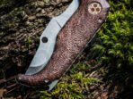 D2 Steel Folding Pocket Knife — Hand-Forged, Micarta Handle, Leather Sheath (RK-1130) - Image 3