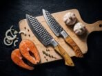 Damascus Chef Knife — Hand-Forged, Olive Wood Handle, Leather Sheath (RK-1141) - Image 3