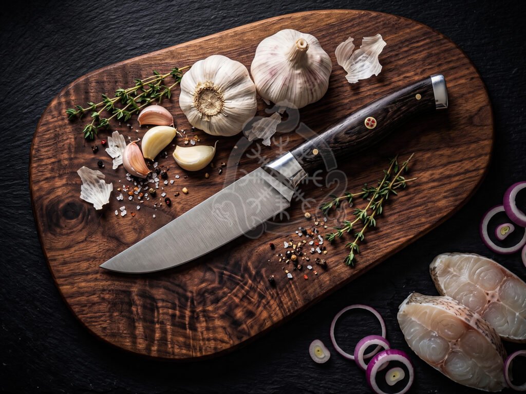 D2 Steel Chef Knife — Hand-Forged, Wenge Wood Handle, Leather Sheath - view 2