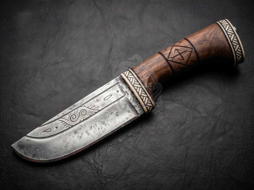 Damascus Camp Knife — Hand-Forged, Rosewood Handle, Leather Sheath | Engraving Available (RK-1125)