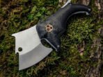 D2 Steel Folding Pocket Knife — Hand-Forged, Micarta Handle, Leather Sheath (RK-1131)