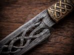 Damascus Bowie Knife — Hand-Forged, 10" Overall, Bone Handle, Leather Sheath | Engraving Available - Image 4