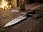 Damascus Dagger Knife — Hand-Forged, Rosewood Handle, Leather Sheath (RK-1122) - Image 4