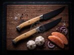 Chef Knife — Hand-Forged, Olive Wood Handle, Leather Sheath - Image 4