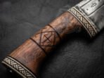 Damascus Camp Knife — Hand-Forged, Rosewood Handle, Leather Sheath | Engraving Available (RK-1125) - Image 4