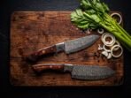 Damascus Chef Knife — Hand-Forged, Rosewood Handle, Leather Sheath - view 5