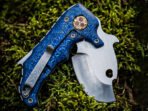 D2 Steel Folding Pocket Knife — Hand-Forged, Micarta Handle, Leather Sheath (RK-1129)