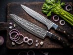 Damascus Chef Knife — Hand-Forged, Wenge Wood Handle, Leather Sheath - view 6