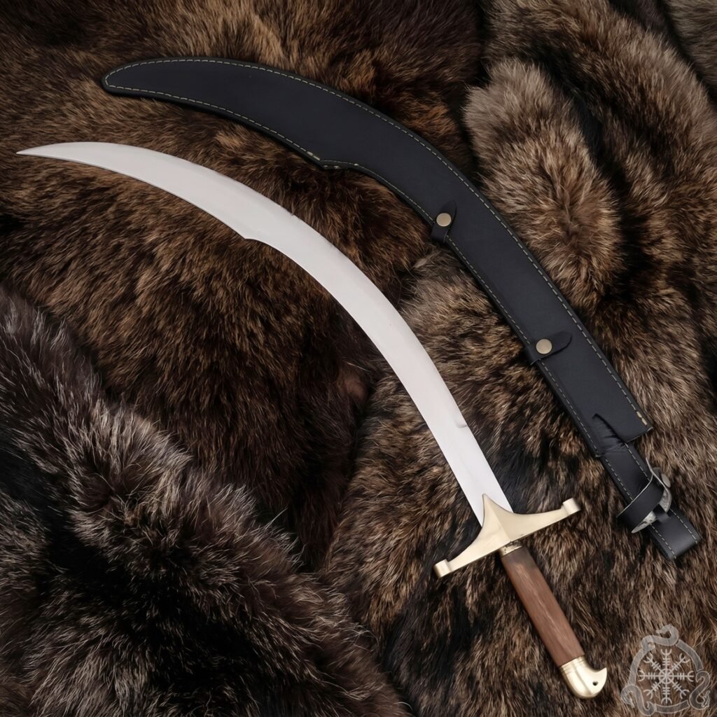 Sword — Hand-Forged Stainless Steel, 32.5″ Overall, Wood Handle, Sheath Included