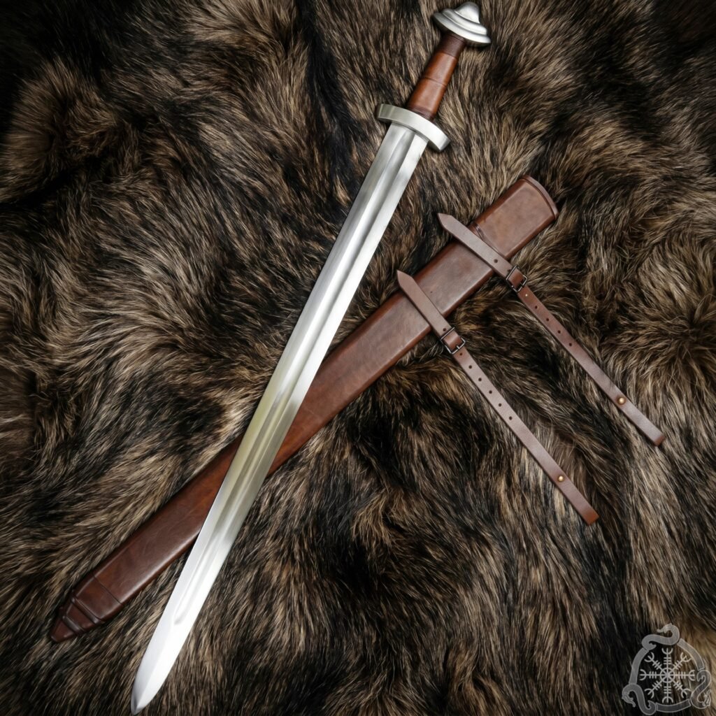 Viking Sword — Hand-Forged High-Carbon Steel, Wood Handle