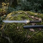 Nightpath Hand Forged High Carbon Steel Ninjato | 33 Inch Overall with 22.5 Inch Blade | Straight Black Lacquered Wooden Saya and Cord | Martial Arts Collector Gift | RK-1280